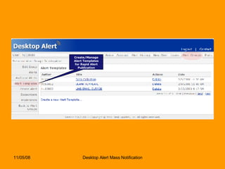 Create/Manage Alert Templates for Rapid Alert Publication 