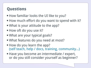 Desktop application interface design