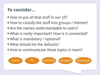 Desktop application interface design