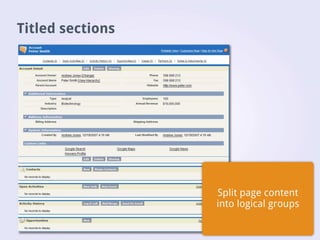 Desktop application interface design