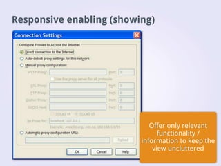 Desktop application interface design