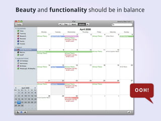 Desktop application interface design