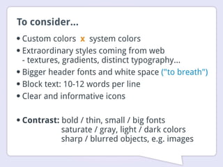 Desktop application interface design