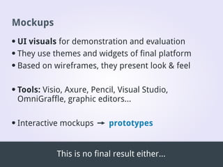 Desktop application interface design