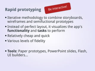 Desktop application interface design