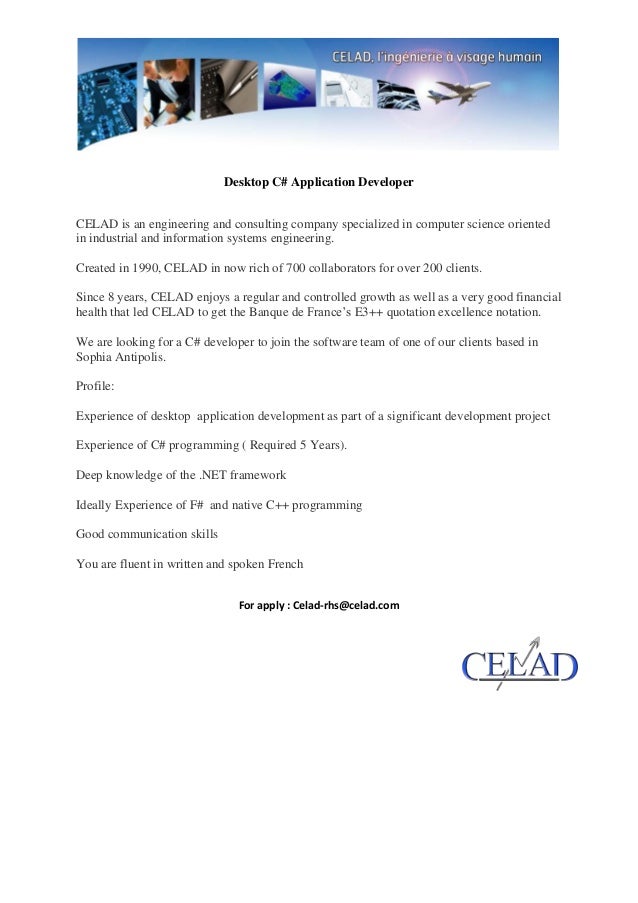 Desktop c application developer