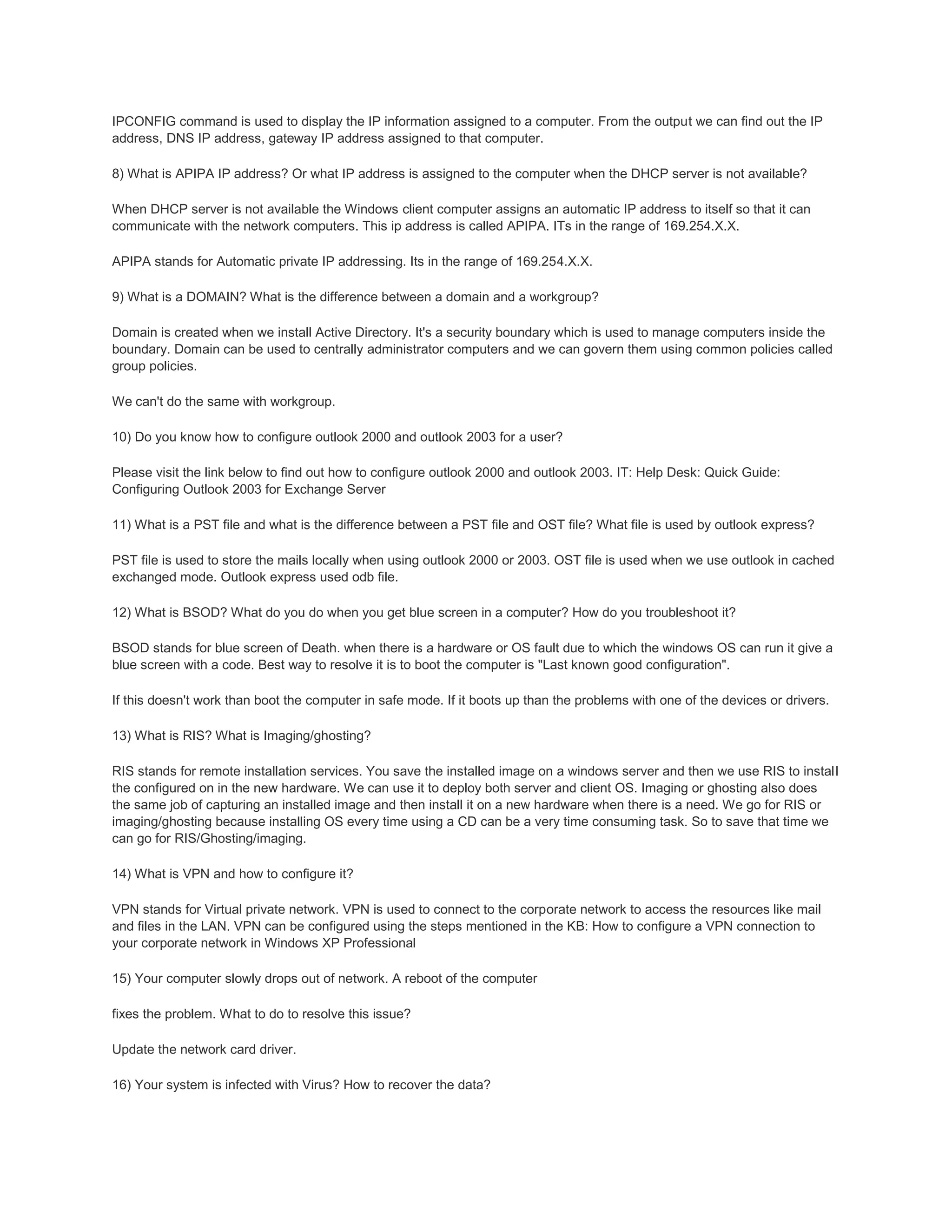 Desktop interview qestions & answer | DOCX