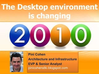 The Desktop environment is changing  Pini Cohen Architecture and Infrastructure EVP & Senior Analyst pinicohenstki.blogspot.com 