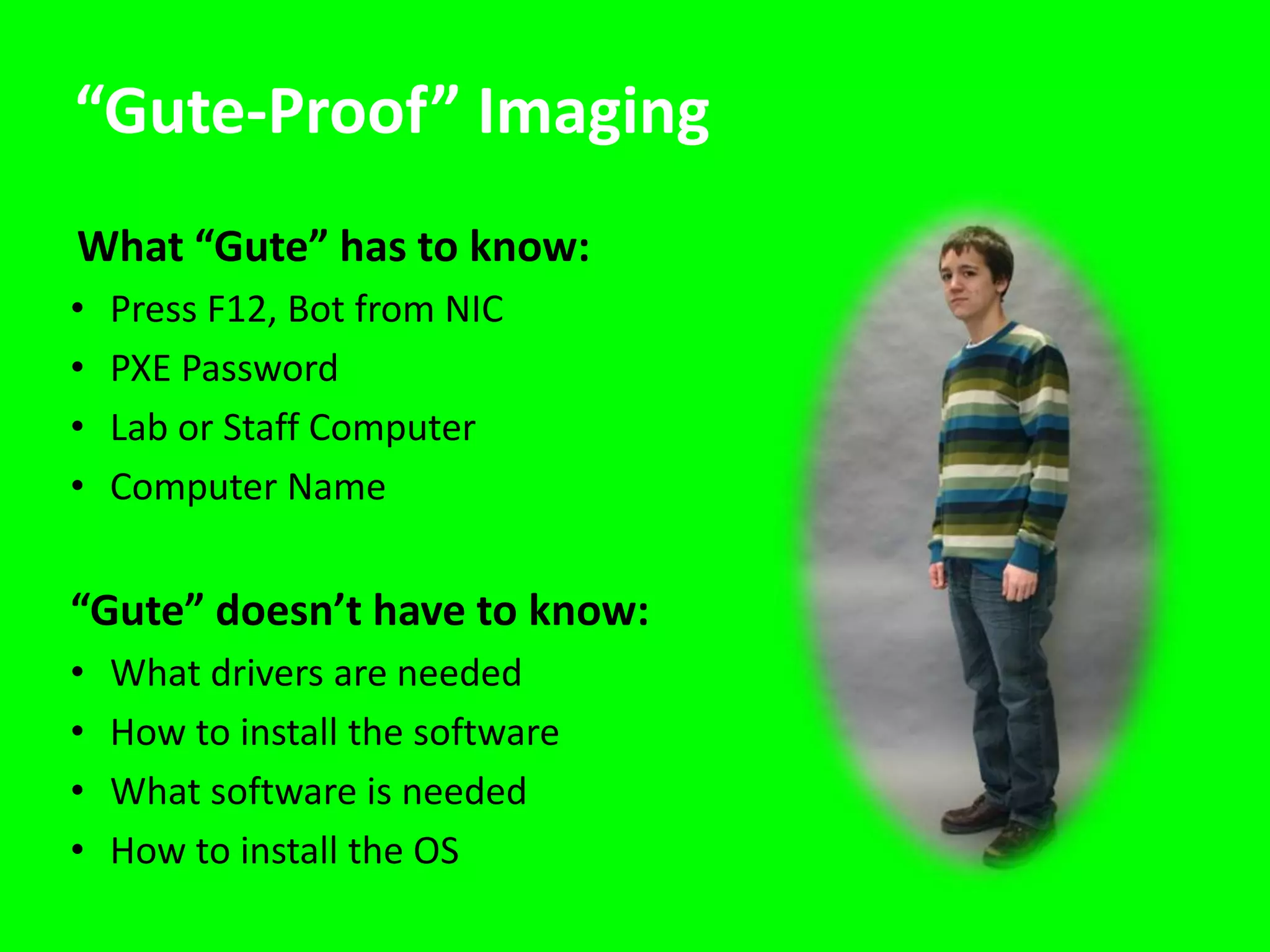 The solutionPXE Boot, SCCM Task Sequence, App-V