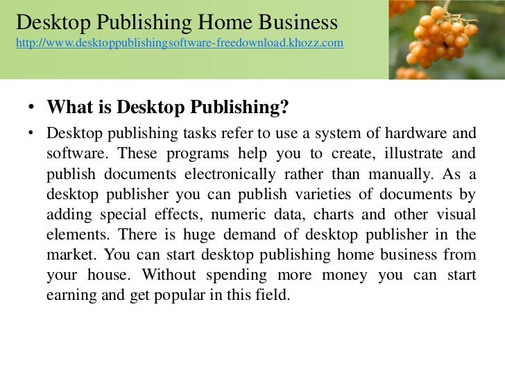 Desktop Publishing Home Business