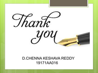 D.CHENNA KESHAVA REDDY
19171AA016
 