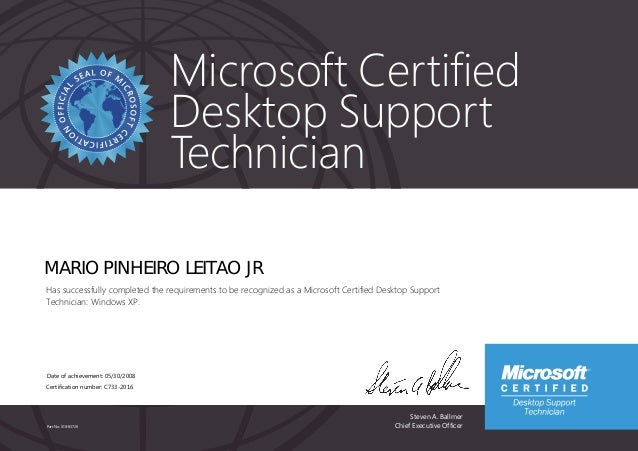 Mcdst Microsoft Certified Desktop Support Technician