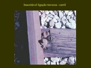 Inaceitável ligação travessa –carril 