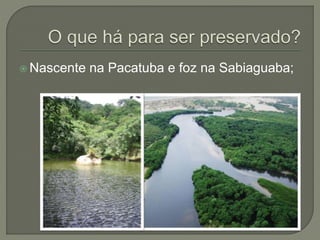  Nascente na Pacatuba e foz na Sabiaguaba; 
 