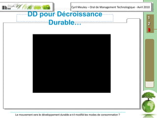 DD pour Décroissance Durable…