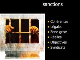sanctions Cohérentes Légales Zone grise Réelles Objectives Syndicats  