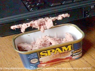 SPAMMING http://blog.dolphinpromotions.co.uk/general/seo-companies-stop-spamming-us-rant/102 11. Spamming  