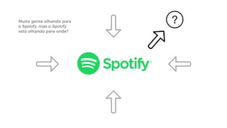 6
Muita gente olhando para
o Spotify, mas o Spotify
está olhando para onde?
 
