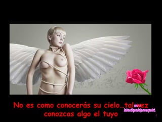 No es como conocerás su cielo…tal vez 
conozcas algo el tuyo 
 