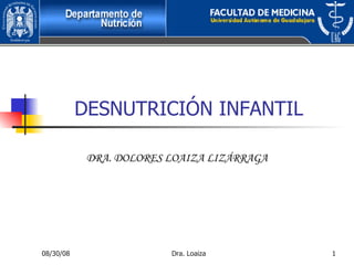 DESNUTRICIÓN INFANTIL DRA. DOLORES LOAIZA LIZÁRRAGA 