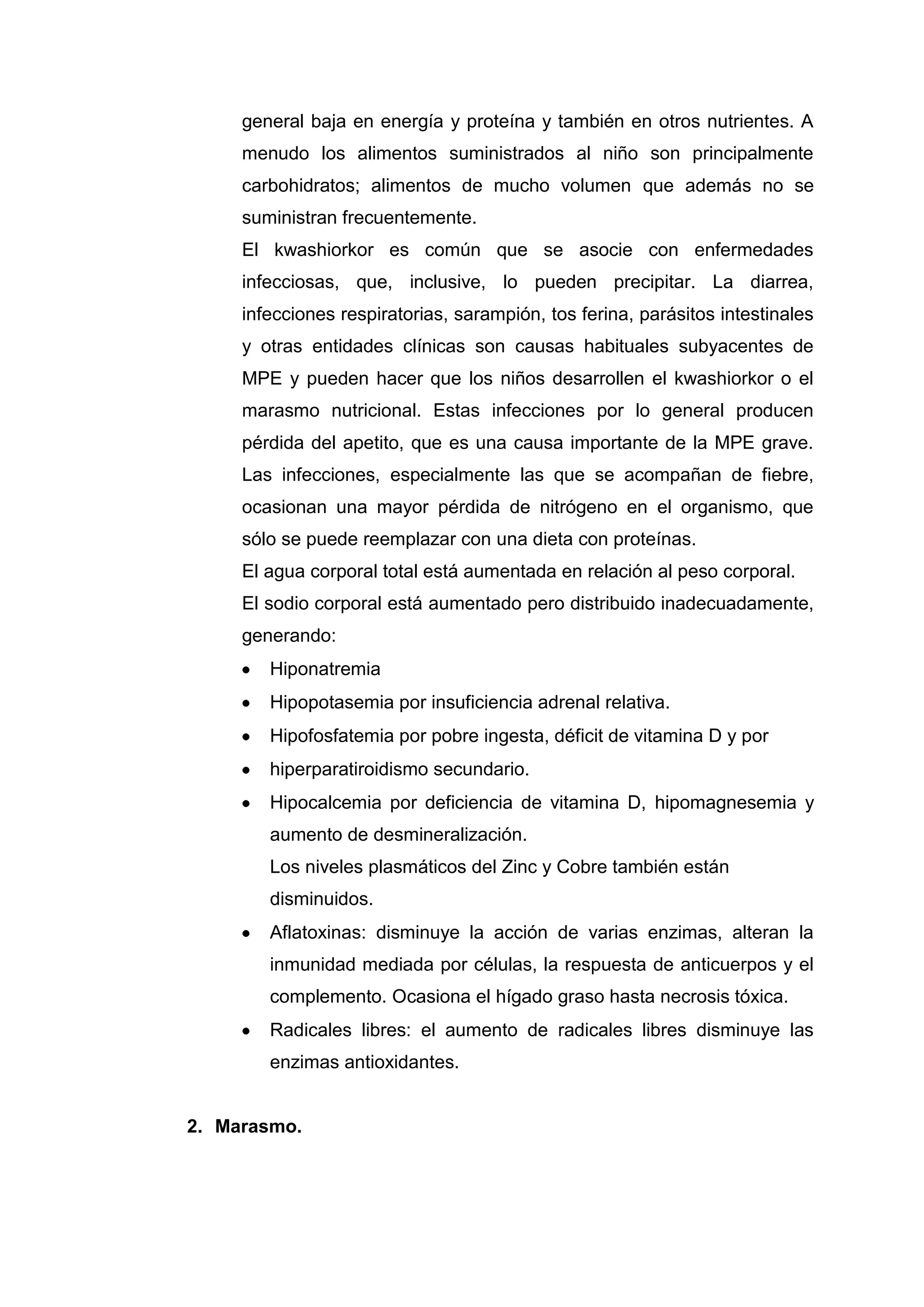Desnutrición, aprendizaje y calidad de vida