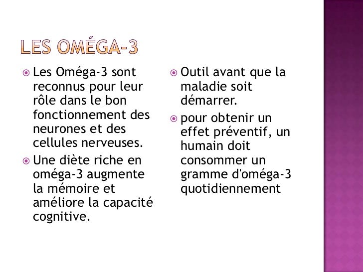 Des oméga 3 pour prévenir l’alzheimer