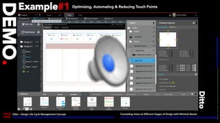 DiTo	–	Design	Life	Cycle	Management	Concept		
h*p://desops.io/2018/05/12/slides-di*o-design-life-cycle-management-concept-for-desops-2016-17/		
KNOW	
MORE	 h*p://desops.io/2018/05/12/transla/ng-value-at-diﬀerent-stages-of-design-with-minimal-waste/		
TranslaUng	Value	at	Diﬀerent	Stages	of	Design	with	Minimal	Waste	
DEMO.
Ditto
Example#1 Optimizing, Automating & Reducing Touch Points
LICENSE:	A*ribu/on	4.0	Interna/onal	(CC	BY	4.0)	Samir	Dash	@	Red	Hat	UI/UX	Community	of	Prac/ce,	2018	–	DesOps	101	:	Overview.		
 