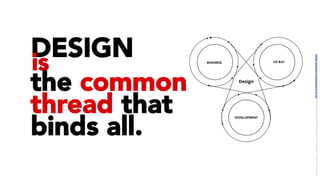 DESIGNis
the common
thread that
binds all.
BUSINESS UX &UI
DEVELOPMENT
Design
LICENSE:	A*ribu/on	4.0	Interna/onal	(CC	BY	4.0)	Samir	Dash	@	Red	Hat	UI/UX	Community	of	Prac/ce,	2018	–	DesOps	101	:	Overview.		
 