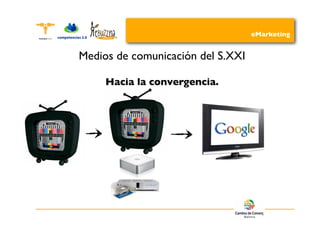 eMarketing


Medios de comunicación del S.XXI

     Hacia la convergencia.
 