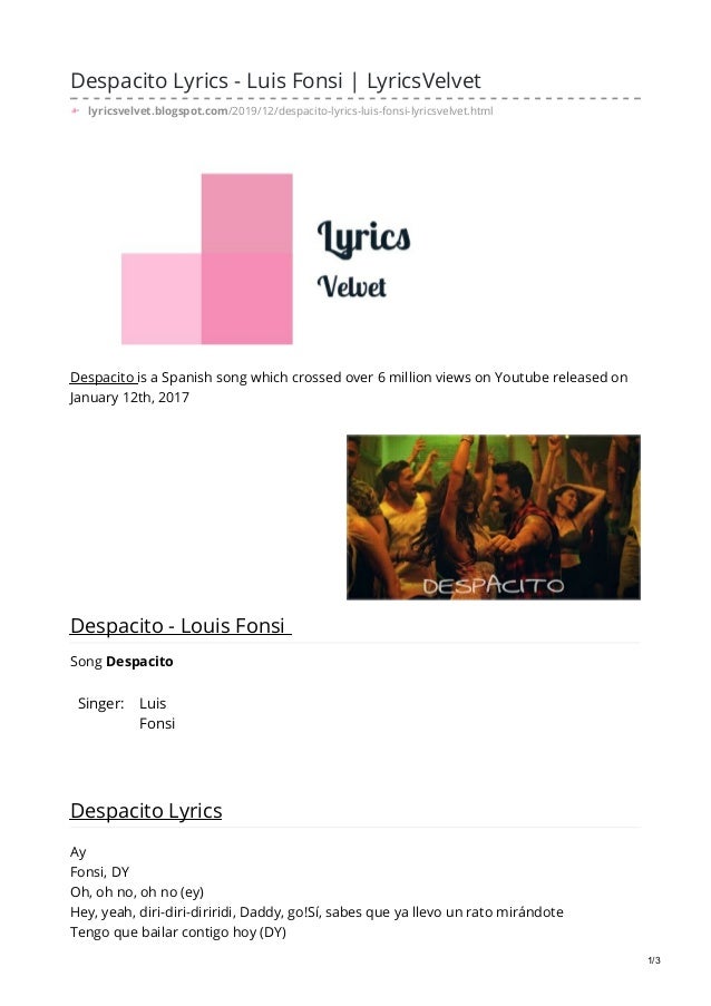 Despacito Lyrics
