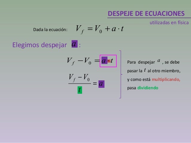 Como Despejar Una Ecuacion En Fisica