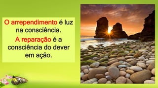 O arrependimento é luz
na consciência.
A reparação é a
consciência do dever
em ação.
 