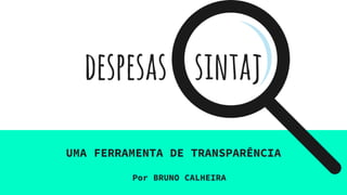 despesas sintaj
UMA FERRAMENTA DE TRANSPARÊNCIA
Por BRUNO CALHEIRA
 