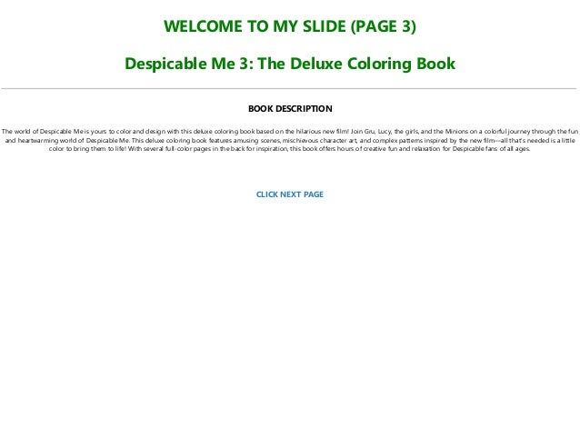 Best Pdf Despicable Me 3 The Deluxe Coloring Book Full Online