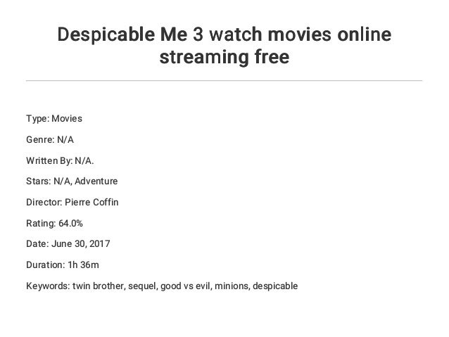 Despicable Me 3 watch movies online streaming free