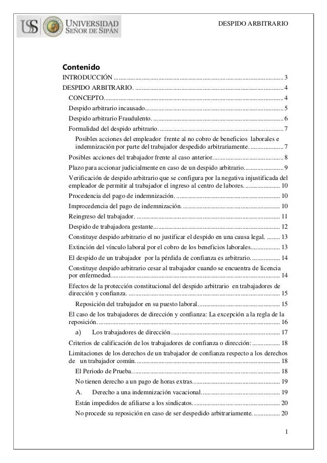 Despido arbitrario