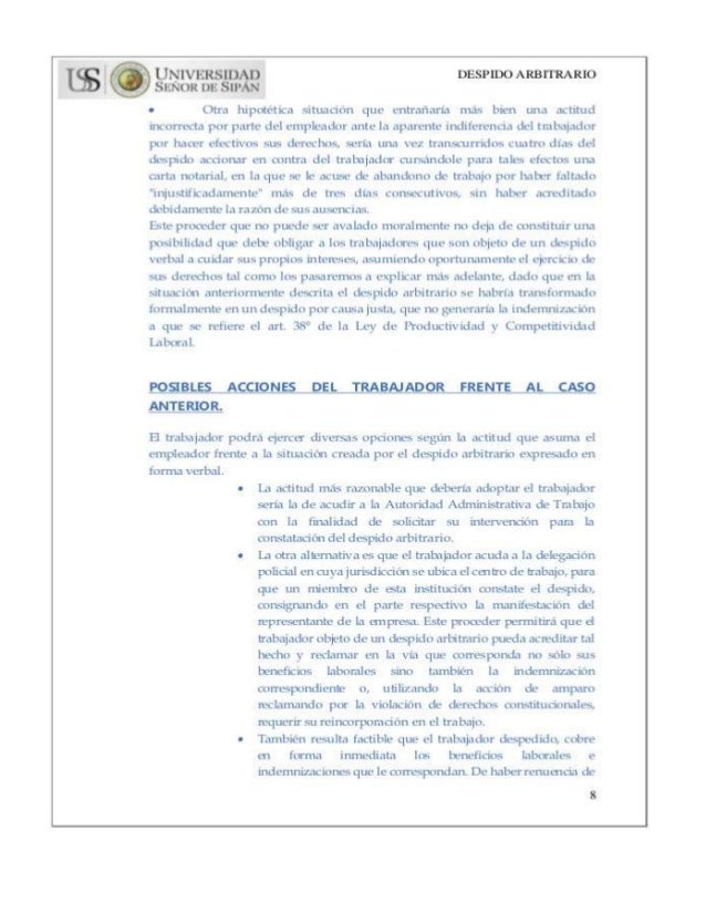 Despido arbitrario