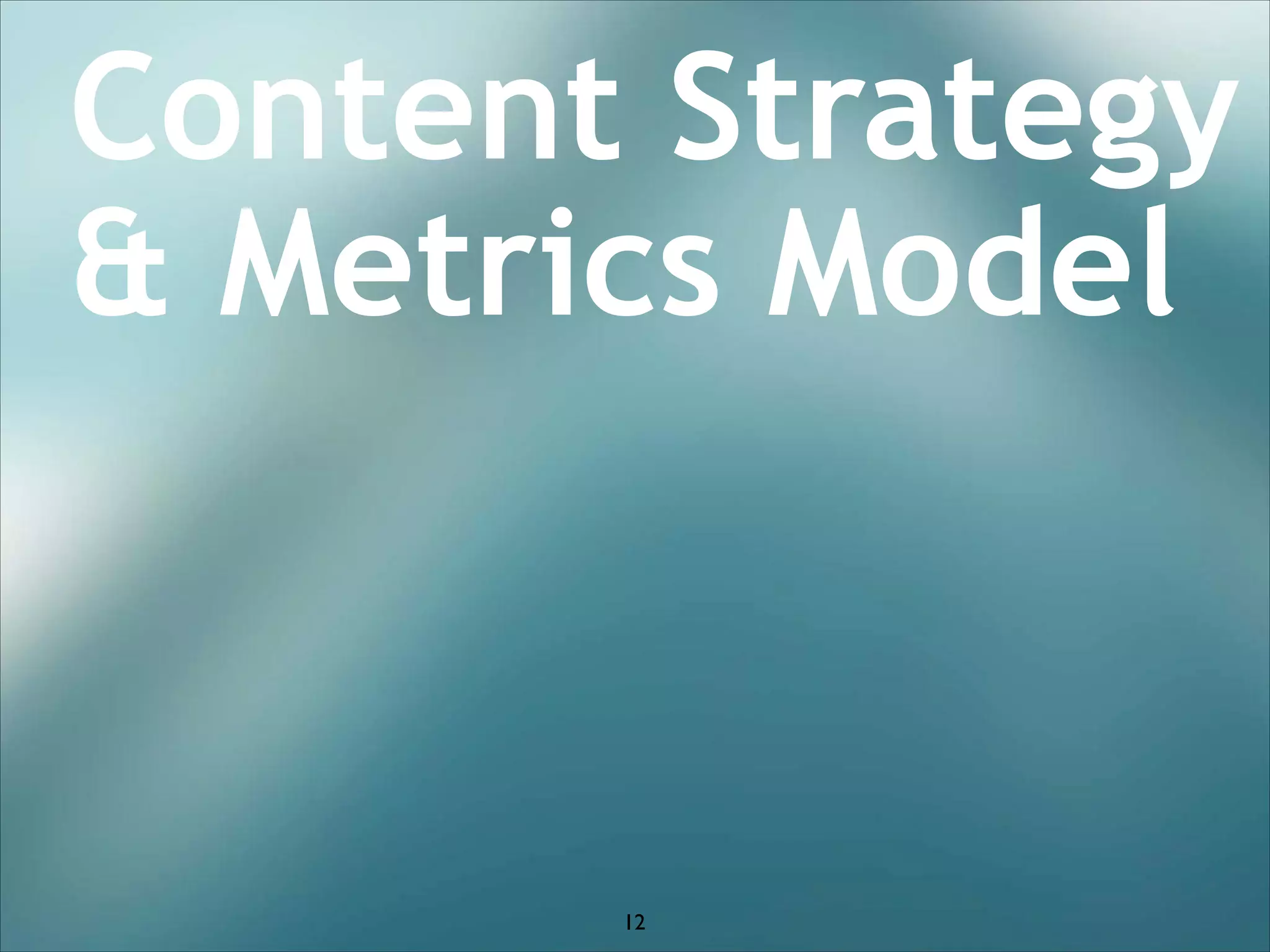 Content Strategy
 Metrics Model

a presentation by

12

 