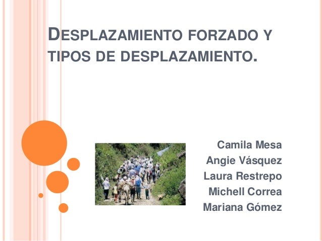 Desplazamiento Forzado Y Tipos De Desplazamiento 1