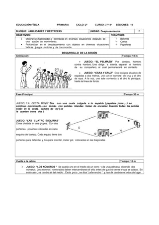 Desplazamientos Unidad Didactica De Segundo Ciclo DOCX
