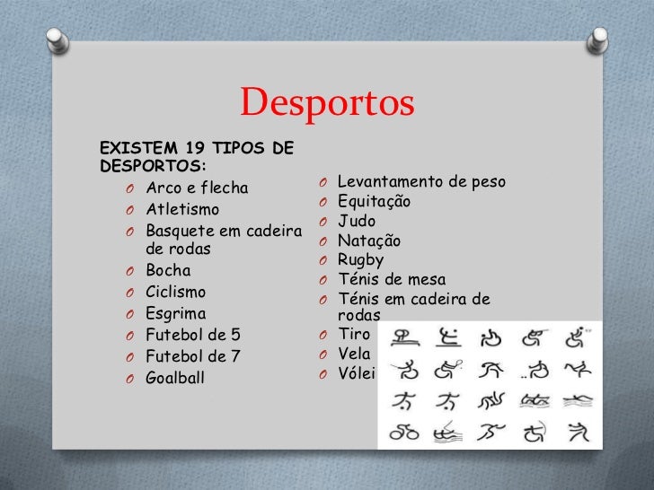 Tipos de desportos Tipos de desportos