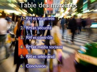 Table des matières 