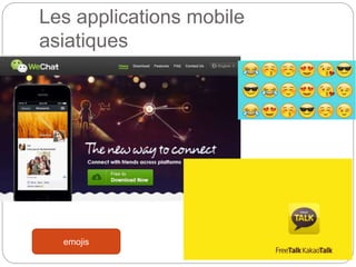 Les applications mobile
asiatiques
emojis
 