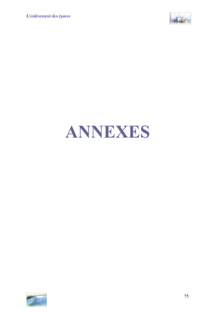 L’enlèvement des épaves
ANNEXES
75
 