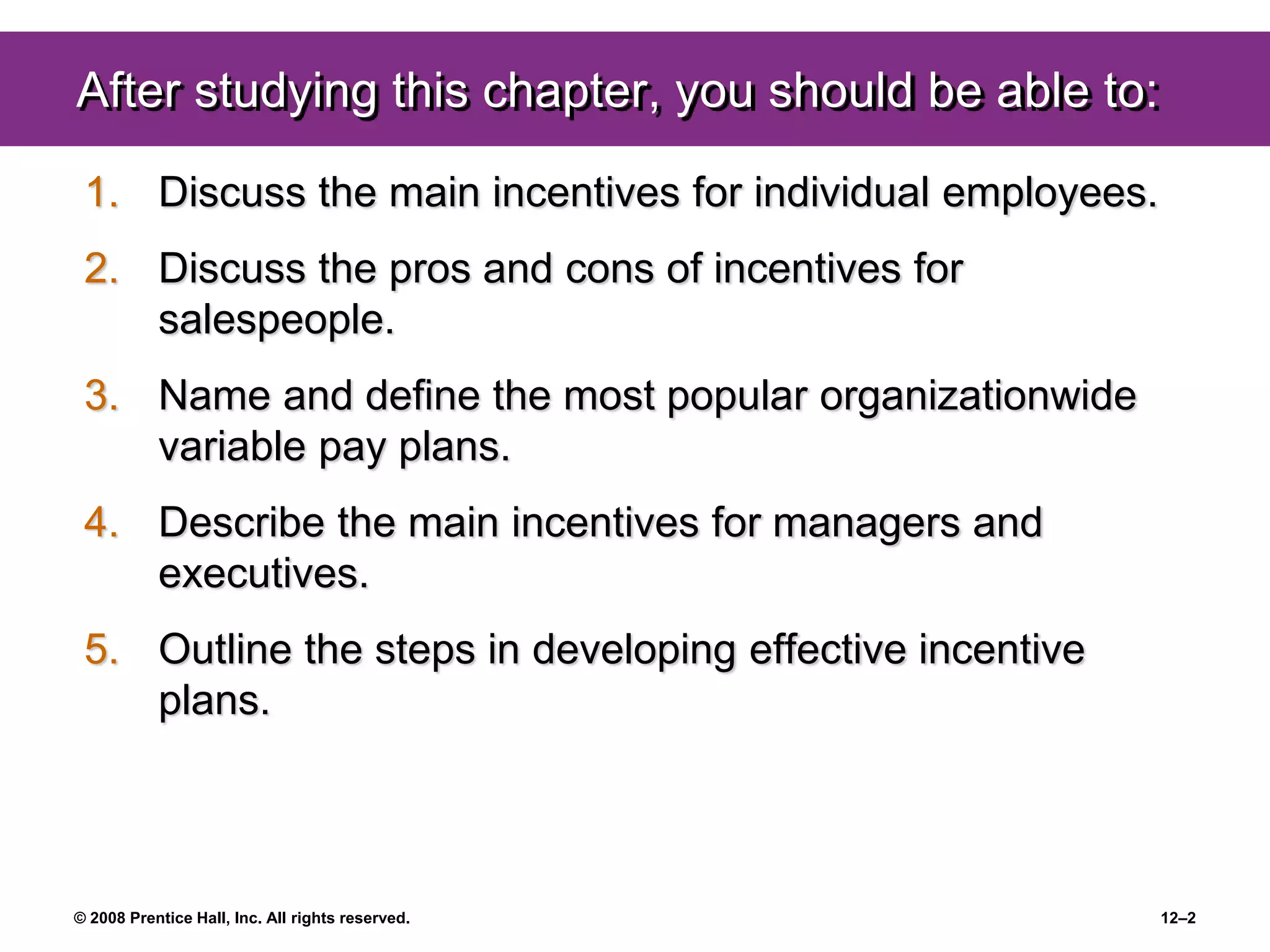 Dessler ch 12-pay for performance and financial incentive | PPT