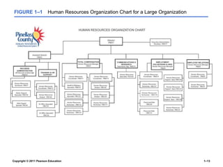 Copyright © 2011 Pearson Education 1–13
FIGURE 1–1 Human Resources Organization Chart for a Large Organization
 