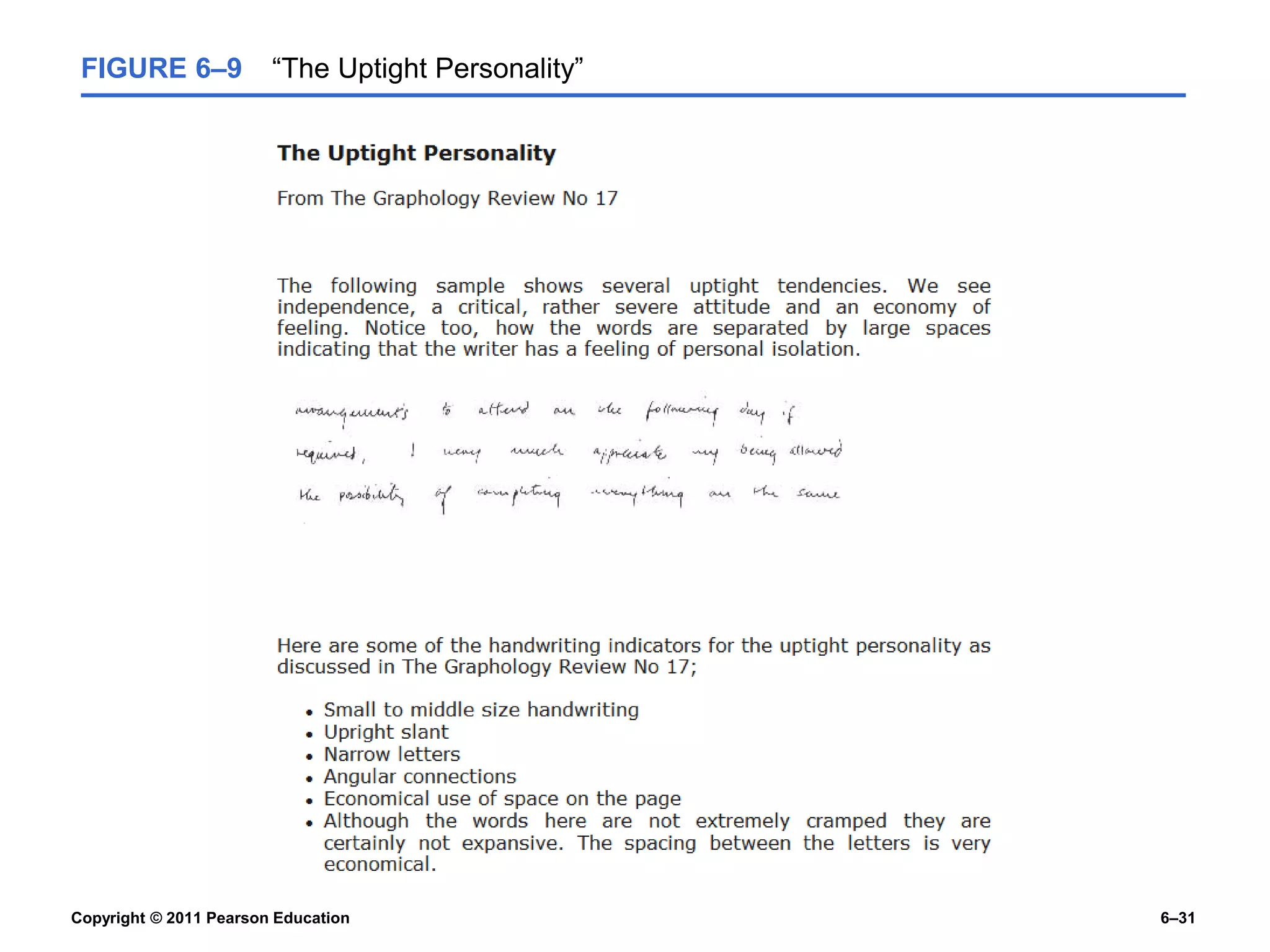 Copyright © 2011 Pearson Education 6–31
FIGURE 6–9 “The Uptight Personality”
 