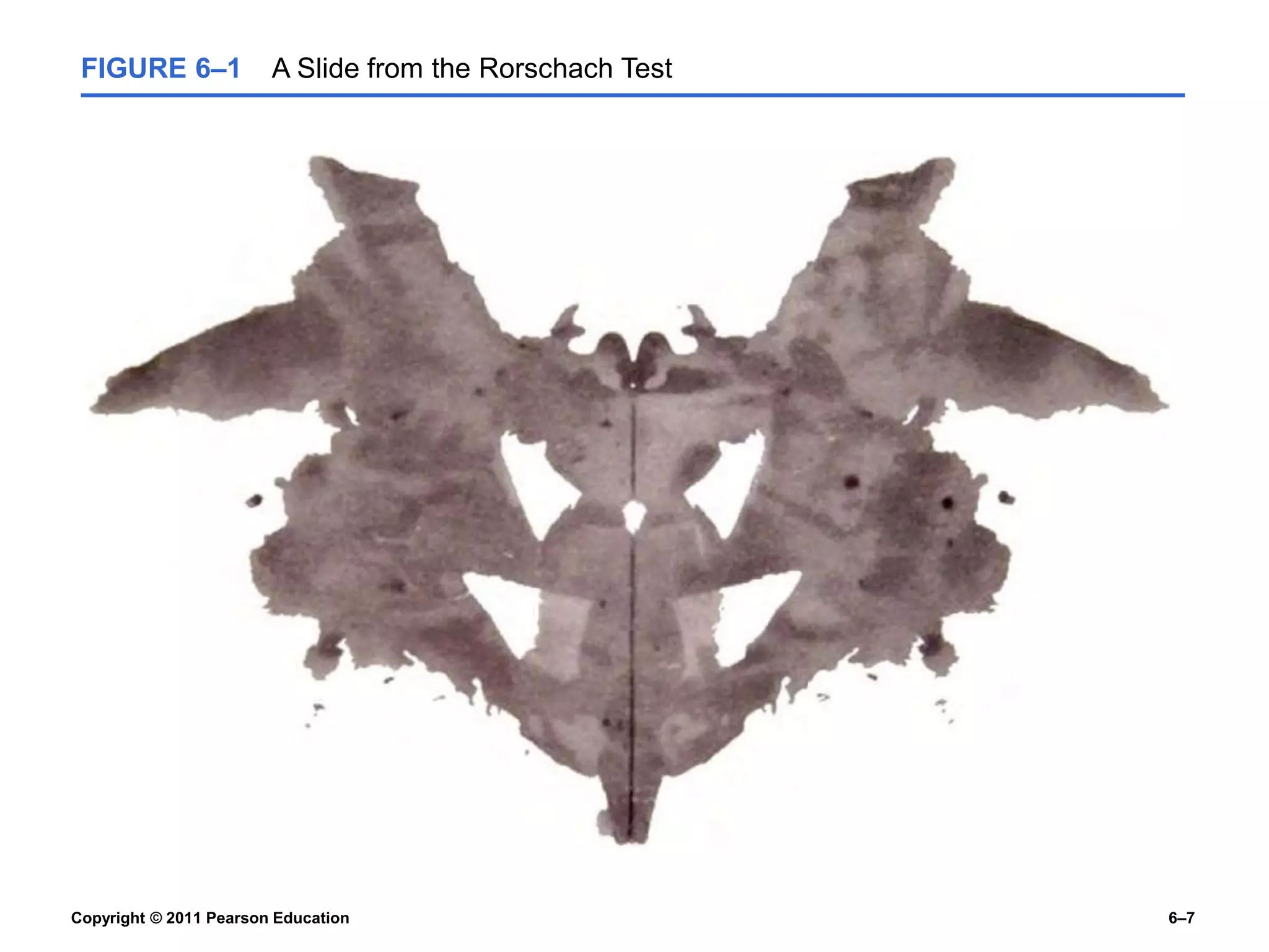 Copyright © 2011 Pearson Education 6–7
FIGURE 6–1 A Slide from the Rorschach Test
 