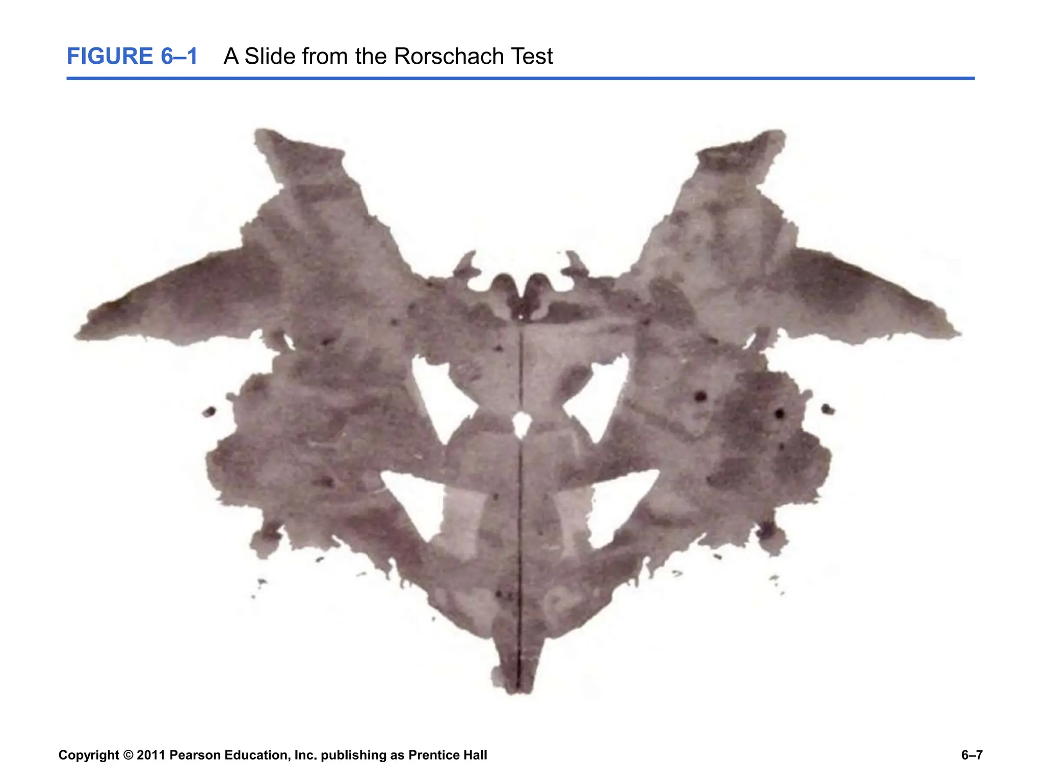 Copyright © 2011 Pearson Education, Inc. publishing as Prentice Hall 6–7
FIGURE 6–1 A Slide from the Rorschach Test
 