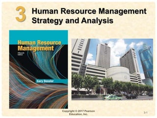 3
Copyright © 2017 Pearson
Education, Inc.
3-1
3 Human Resource Management
Strategy and Analysis
 